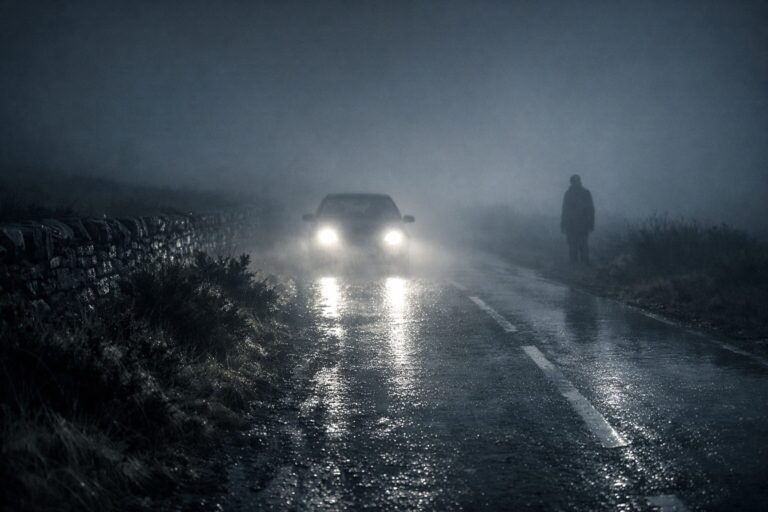 The Grey Figure on the Moor Road