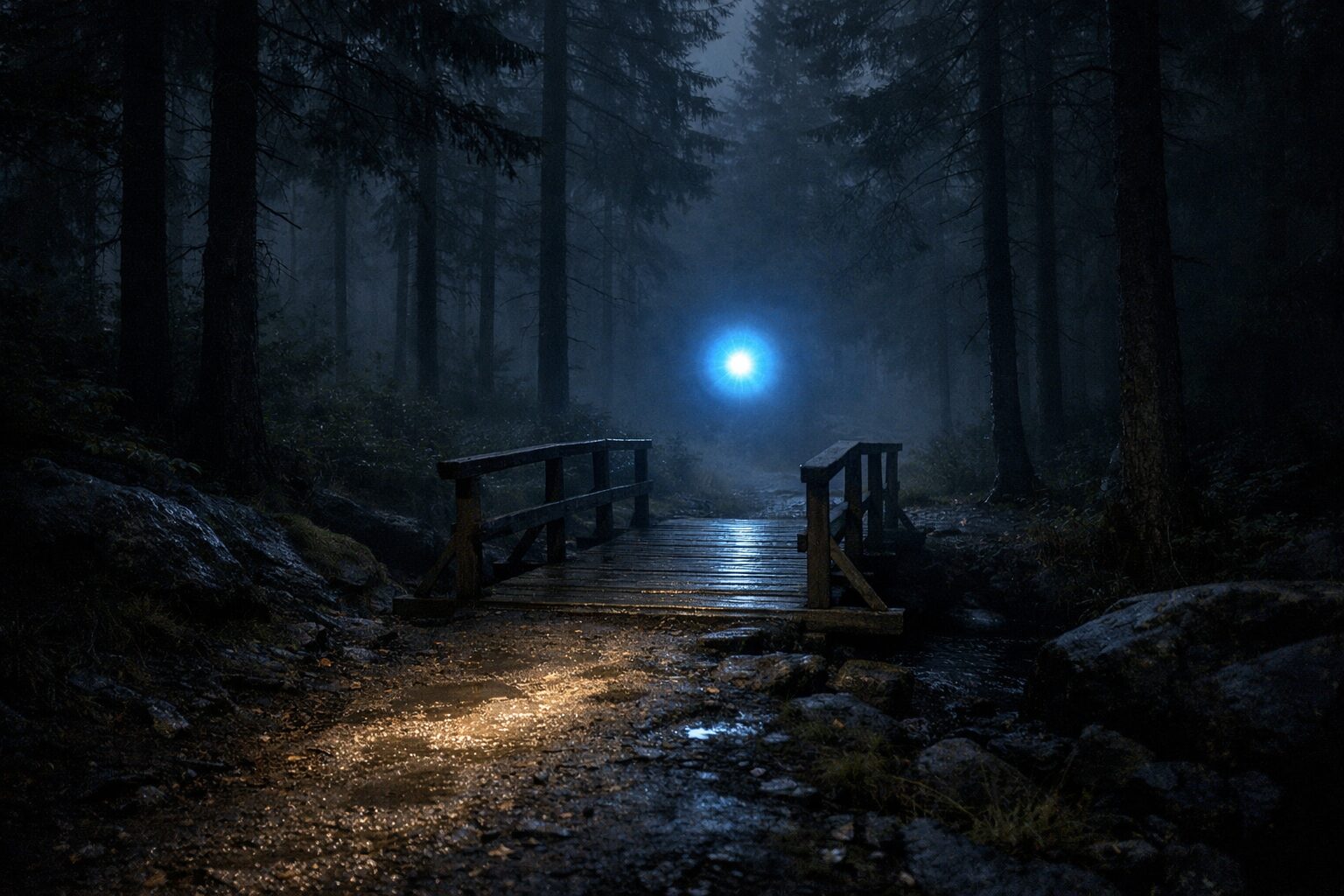 The Blue Orb Followed Us Through the Trees