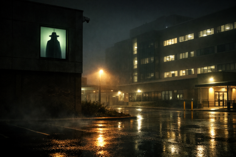 The Hat Man Watched From the Hospital Window