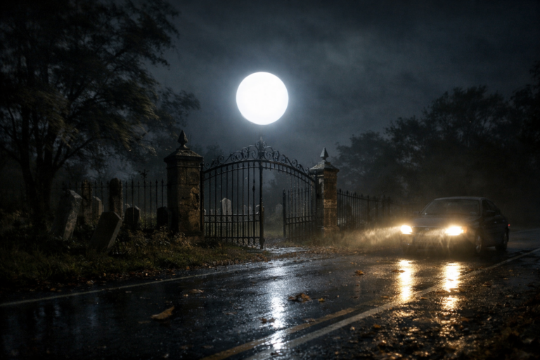 The White Orb Waited Above the Cemetery Gate